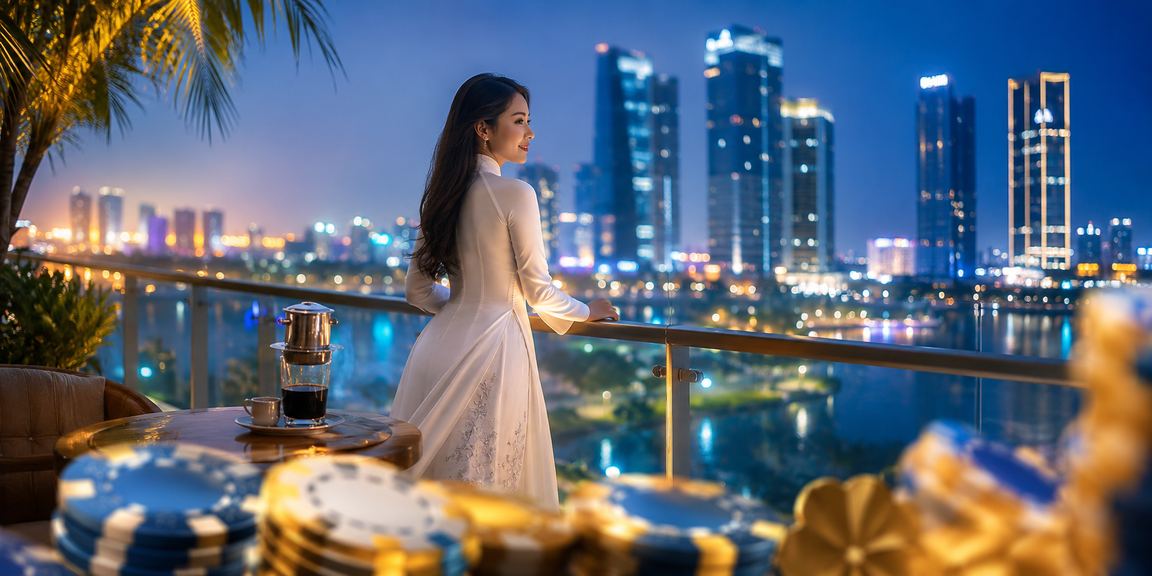 Người dùng trải nghiệm casino trực tuyến tại Hà Nội với trang phục áo dài truyền thống